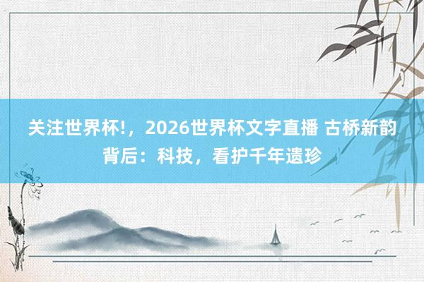 关注世界杯!，2026世界杯文字直播 古桥新韵背后：科技，看护千年遗珍