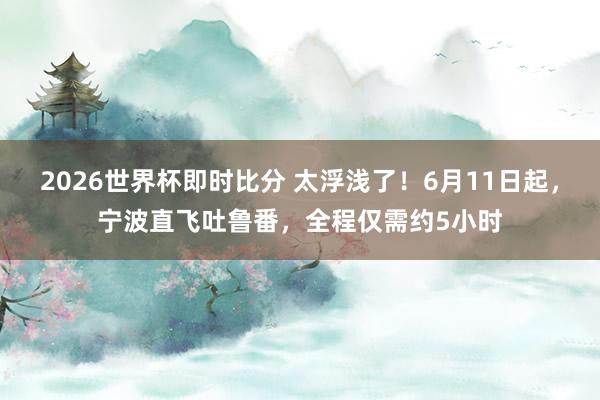 2026世界杯即时比分 太浮浅了！6月11日起，宁波直飞吐鲁番，全程仅需约5小时