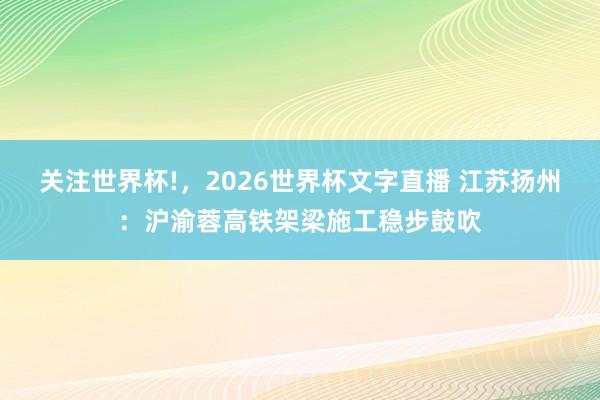 关注世界杯!，2026世界杯文字直播 江苏扬州：沪渝蓉高铁架梁施工稳步鼓吹