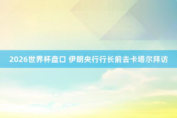 2026世界杯盘口 伊朗央行行长前去卡塔尔拜访