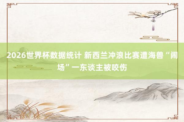 2026世界杯数据统计 新西兰冲浪比赛遭海兽“闹场”　一东谈主被咬伤