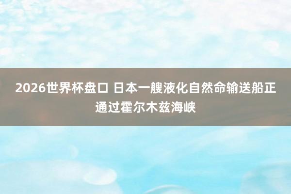 2026世界杯盘口 日本一艘液化自然命输送船正通过霍尔木兹海峡