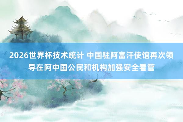 2026世界杯技术统计 中国驻阿富汗使馆再次领导在阿中国公民和机构加强安全看管