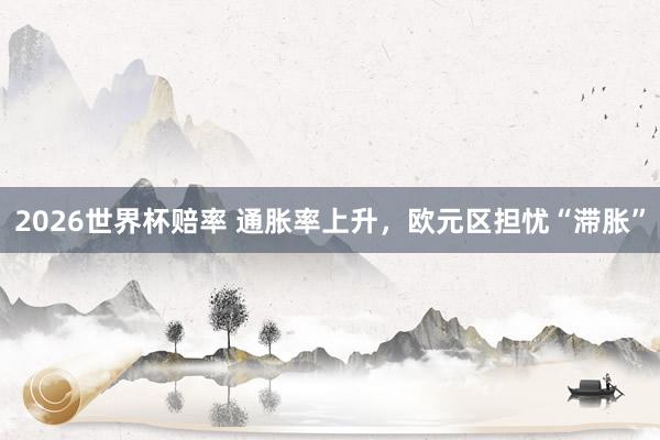 2026世界杯赔率 通胀率上升，欧元区担忧“滞胀”