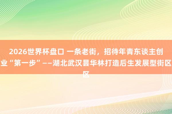 2026世界杯盘口 一条老街，招待年青东谈主创业“第一步”——湖北武汉昙华林打造后生发展型街区