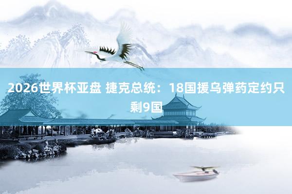 2026世界杯亚盘 捷克总统：18国援乌弹药定约只剩9国