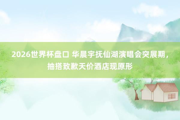 2026世界杯盘口 华晨宇抚仙湖演唱会突展期，抽搭致歉天价酒店现原形