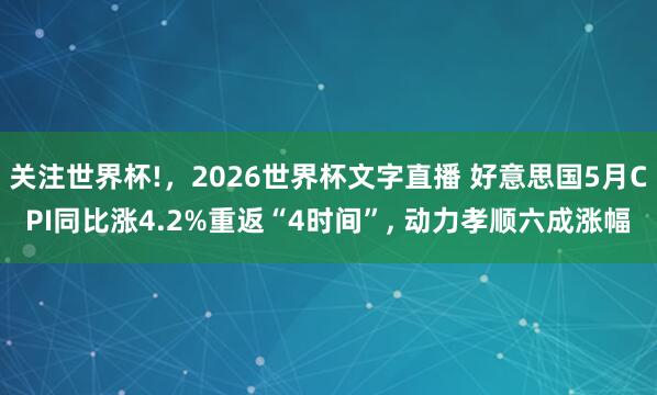 关注世界杯!，2026世界杯文字直播 好意思国5月CPI同比涨4.2%重返“4时间”， 动力孝顺六成涨幅