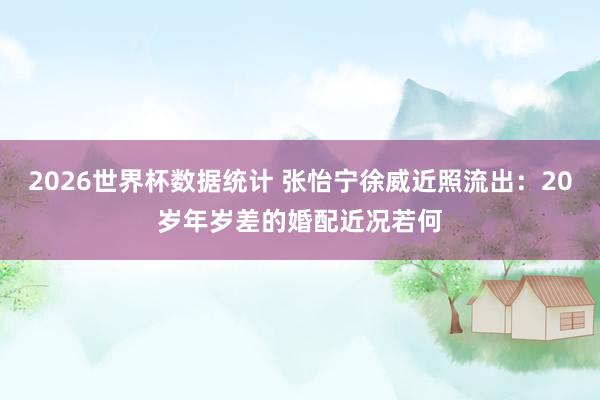 2026世界杯数据统计 张怡宁徐威近照流出：20岁年岁差的婚配近况若何