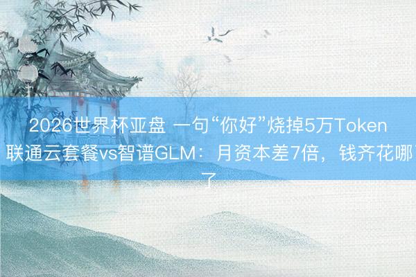 2026世界杯亚盘 一句“你好”烧掉5万Token！联通云套餐vs智谱GLM：月资本差7倍，钱齐花哪了