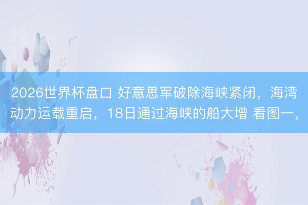 2026世界杯盘口 好意思军破除海峡紧闭，海湾动力运载重启，18日通过海峡的船大增 看图一，