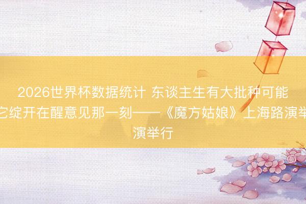 2026世界杯数据统计 东谈主生有大批种可能，它绽开在醒意见那一刻——《魔方姑娘》上海路演举行